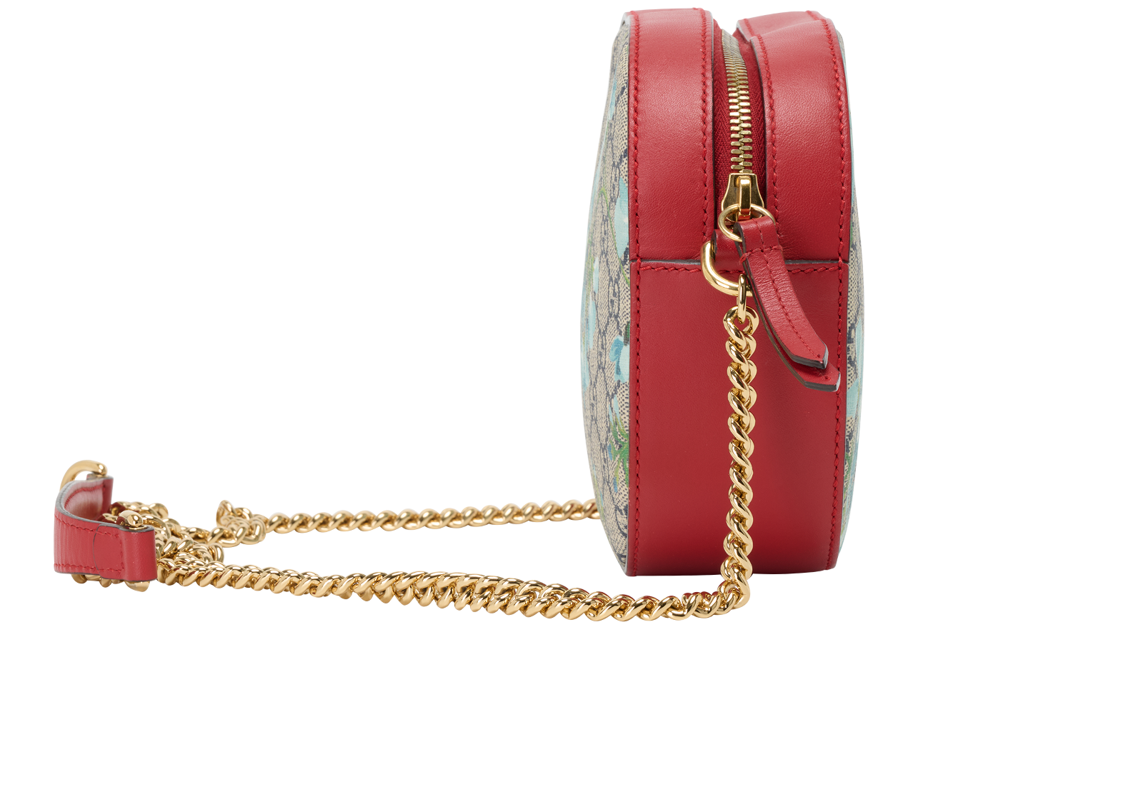Blooms Crossbody, &pound;495, Handbags, Blue/Red, Canvas/Leather, Side view